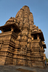 India: The Temple City of Khajuraho. The complex with its world-famous erotic depictions comprises...