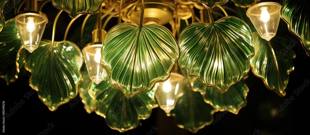 Poster chandeliers designed in the shape of pho leaves provide captivating close up images ideal for backgr