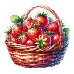 A basket full of fresh, ripe strawberries. The perfect addition to any breakfast, lunch, or dessert.