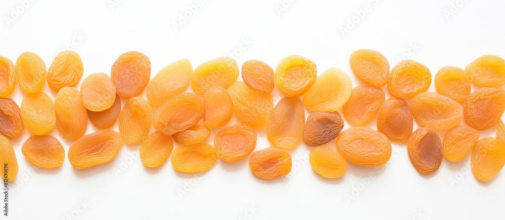 Aufkleber A copy space image of dried apricots displayed on a white background