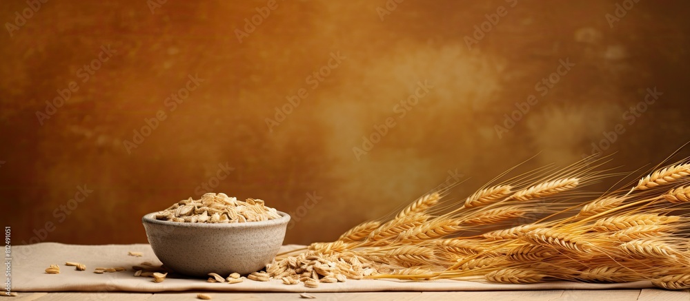 Poster Table with ears of oats providing copy space image