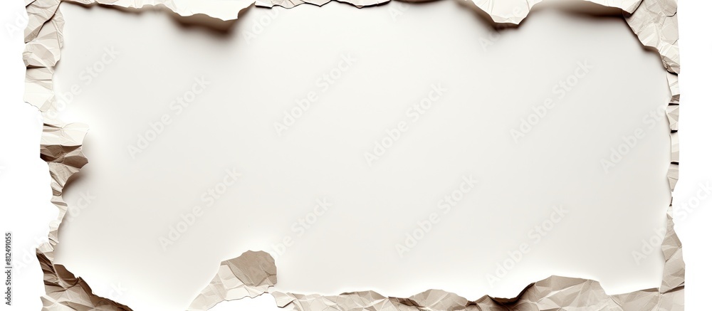Aufkleber a torn white note with ripped edges serves as a background the paper texture appears to be torn and 