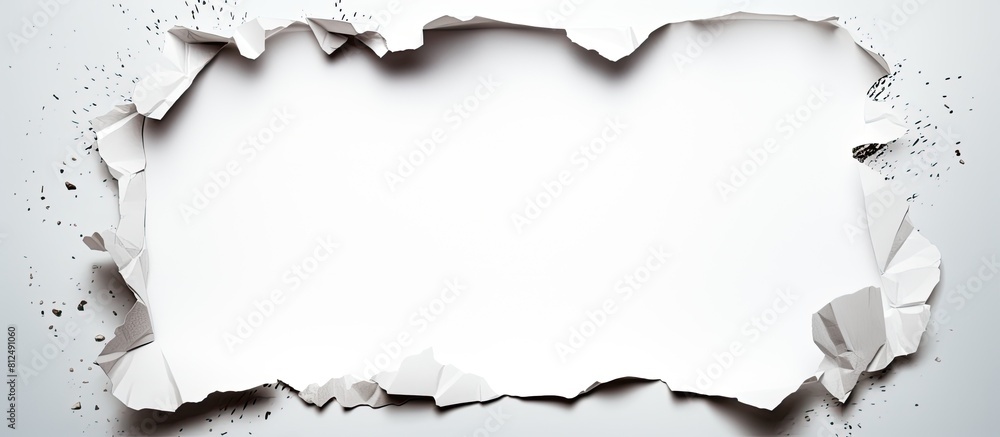 Aufkleber a torn white note with ripped edges serves as a background the paper texture appears to be torn and 