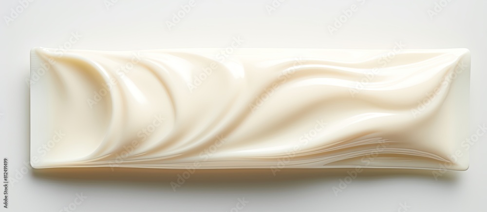 Poster top view of a tube of hand cream on a white background featuring a squeezed amount of cream the imag