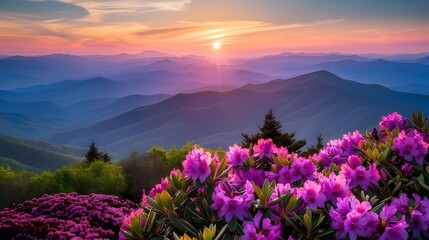 sunset in the mountains