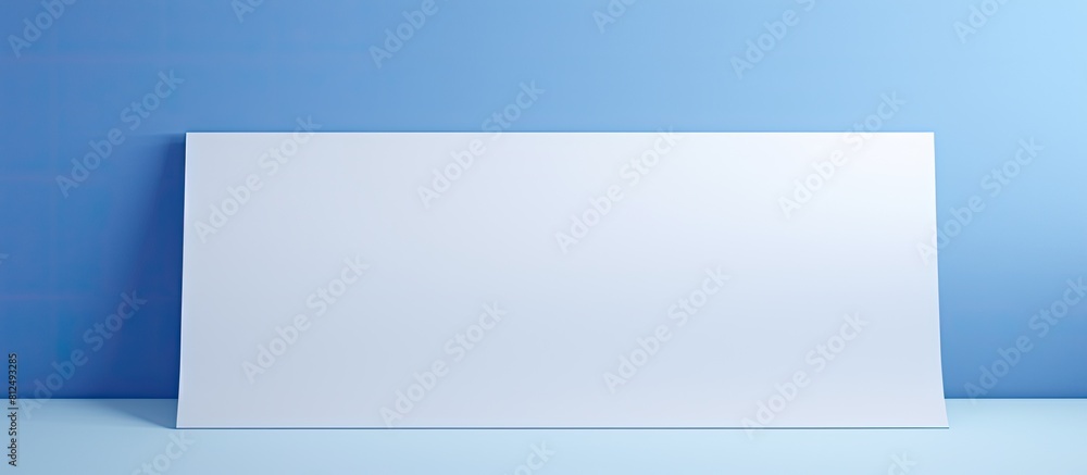 Aufkleber Geometrically positioned empty paper with a plain color background ideal for presentations and with ample room for additional visuals or text creating a copy space image