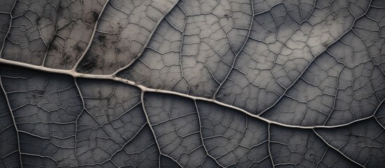 Gray toned grape leaf macro photo with a close up texture allowing ample copy space for design - Powered by Adobe