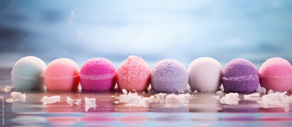 Poster at home indulge in the soothing experience of salt bath bombs infused with essential oils for a rela
