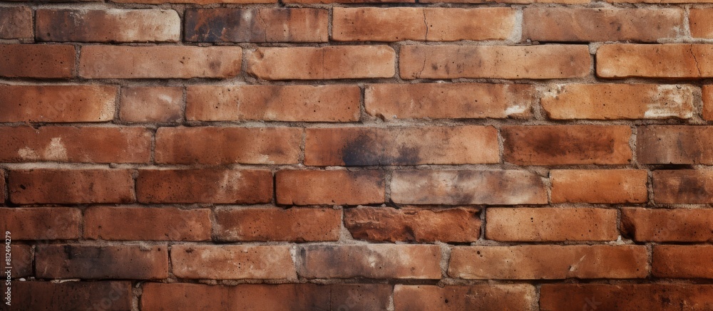 Poster a high quality photo of a brown textured brick wallpaper and background with copy space image