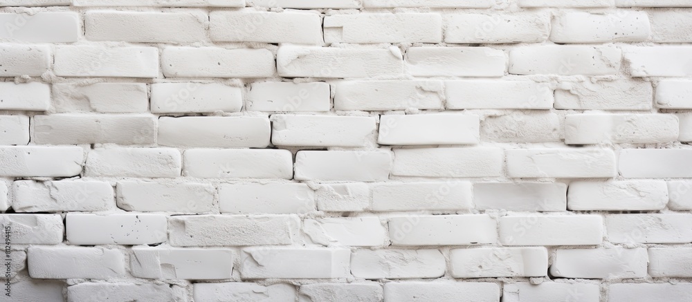 Aufkleber A horizontal photo of a pristine white brick wall with an abstract texture serves as the background offering ample copy space for any desired content
