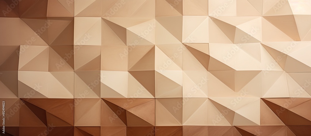 Aufkleber copy space image of an abstract geometric background made from paper in shades of brown and beige