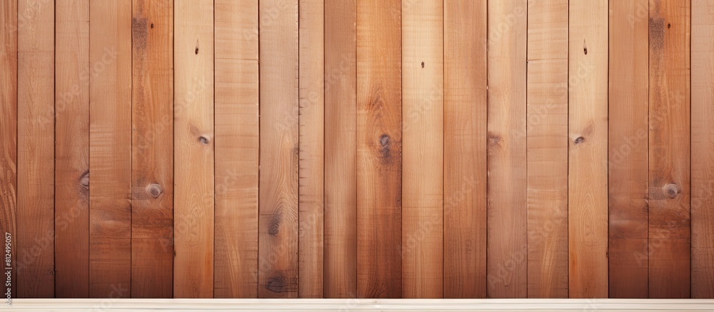 Poster a copy space image of a white background with a vertical arrangement of empty brown wooden planks on