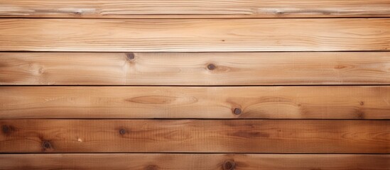 Fototapeta premium A copy space image of a white background with a vertical arrangement of empty brown wooden planks on top