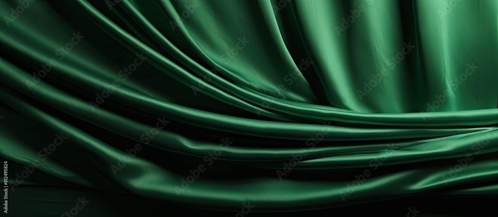 Aufkleber a close up image of a green fabric background with a draped curtain it has a christmas texture and c
