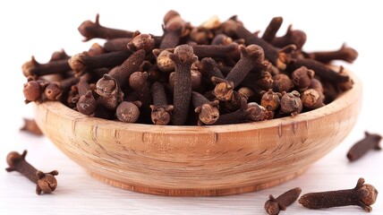 Obraz premium Capture the sweet, woody aroma of cloves, a potent spice that adds warmth and depth to Indian recipes