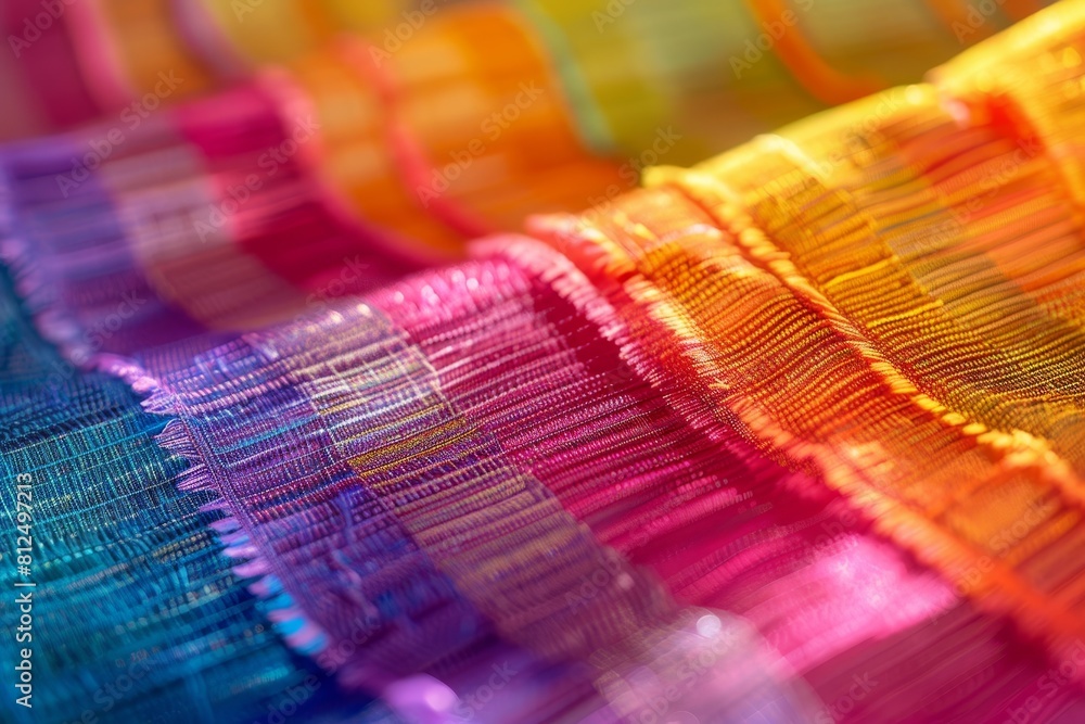 Poster pieces of fabric with different colors and patterns