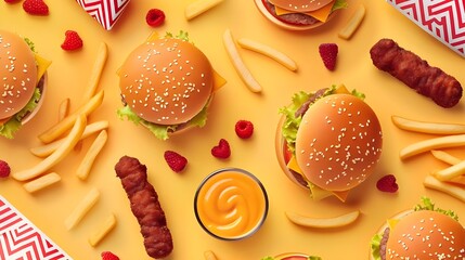 Food and drink line art icon seamless wallpaper pattern