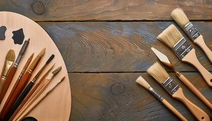 Artistry Unleashed: Oil Art Masterclass Template with Rustic Wooden Background"