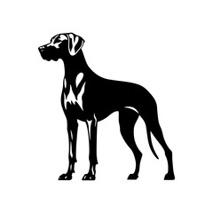 Silhouette of Rhodesian Ridgeback - Minimalist Rhodesian Ridgeback Vector - Rhodesian Ridgeback Illustration.