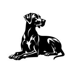 Silhouette of Rhodesian Ridgeback - Minimalist Rhodesian Ridgeback Vector - Rhodesian Ridgeback Illustration.