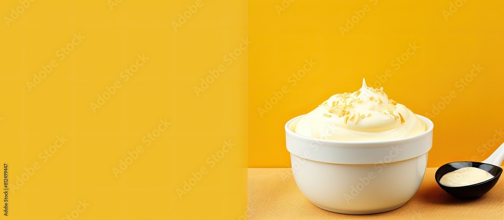 Aufkleber copy space image of a wholesome and nutritious greek yogurt served in a brown bowl accompanied by a 