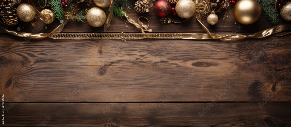 Aufkleber the table is adorned with gift boxes and christmas ornaments creating a picturesque scene from a top