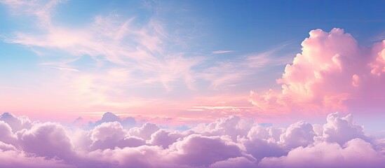 The pink sky with clouds is illuminated by the warm and vibrant sunshine creating a picturesque and serene atmosphere A copy space image capturing the beauty of nature
