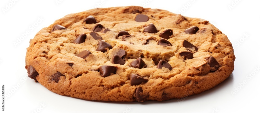 Poster a chocolate chip cookie is shown in a frame with a white background providing ample space for additi