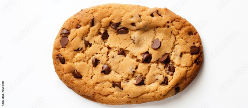 Poster a chocolate chip cookie is shown in a frame with a white background providing ample space for additi