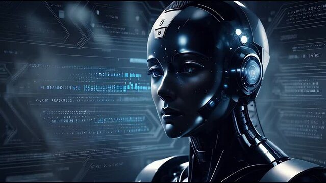 Intelligent robot or humanoid, futuristic technology concept, 