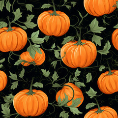 Pumpkin seamless pattern, the beauty of design knows no bounds. Can be used as a variety of graphics resources - obrazy, fototapety, plakaty