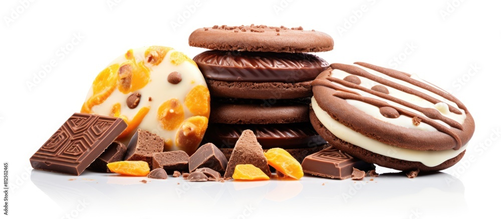 Aufkleber a delicious chocolate biscuit with its mouthwatering taste stands alone on a white background surrou