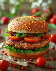 Photo of a crispy chicken burger sandwich