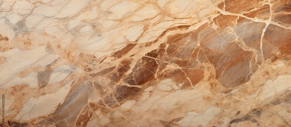 Poster a panoramic view of a beautiful abstract marble granite texture in shades of brown and beige resembl