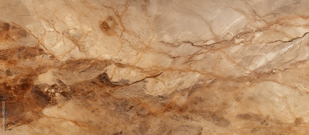 Poster a panoramic view of a beautiful abstract marble granite texture in shades of brown and beige resembl