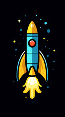 Cartoon rocket illustration