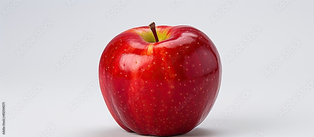 Poster A professional image of a red apple with a white background specifically captured for the purpose of a clipping path. Creative banner. Copyspace image