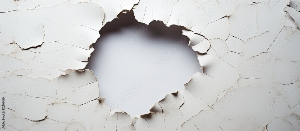 Aufkleber a torn hole with ragged edges on a piece of paper copy space image