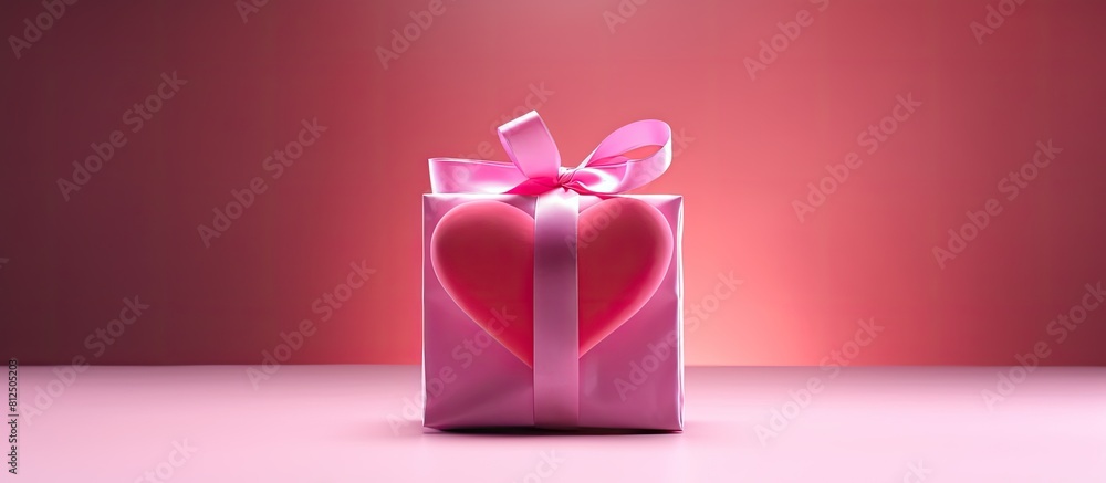 Poster valentine s day themed copy space image featuring a heart symbol concealed in a vibrant pink package