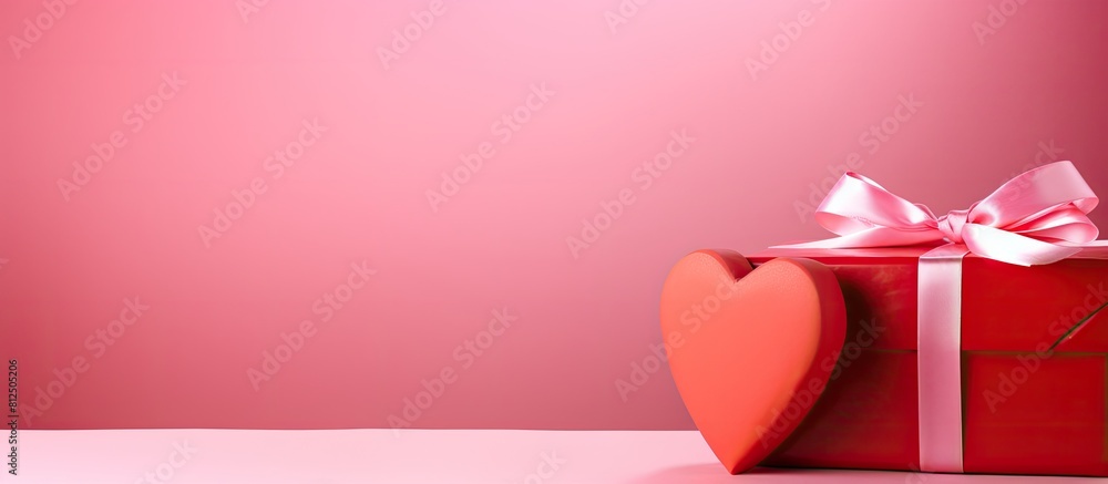 Poster valentine s day themed copy space image featuring a heart symbol concealed in a vibrant pink package