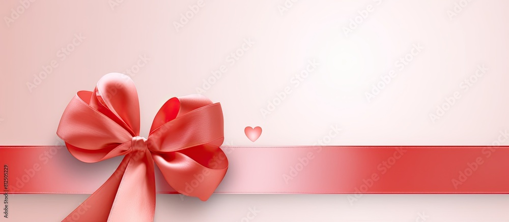 Aufkleber Valentine s Day card featuring a heart shaped design created with ribbon providing ample copy space for customized messages or images