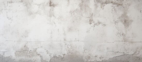 Obraz premium A vintage concrete wall with a white paint texture serves as a background featuring a retro pattern and offering copy space for a banner