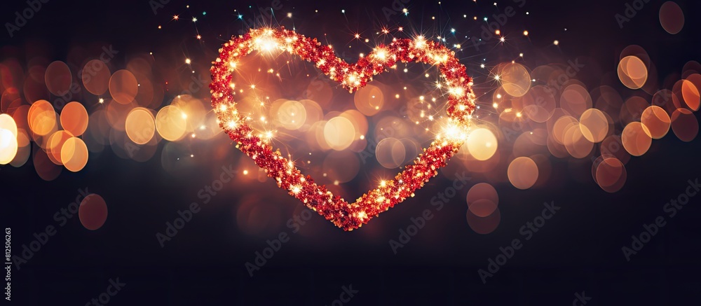 Aufkleber a beautiful heart shaped frame adorned with vibrant sequins it symbolizes love and is perfect for a 