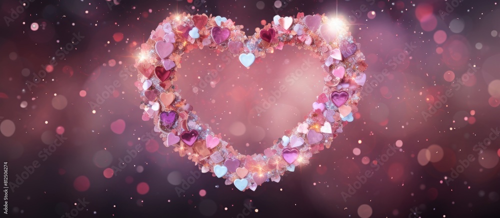Aufkleber a beautiful heart shaped frame adorned with vibrant sequins it symbolizes love and is perfect for a 