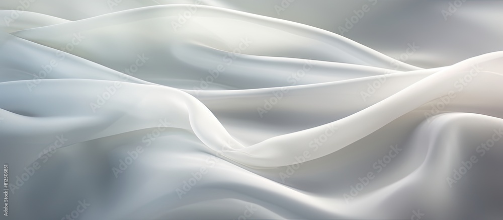 Aufkleber white silk cloth fabric waving with interplay of light and shadows creating a captivating white and 