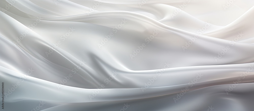 Aufkleber white silk cloth fabric waving with interplay of light and shadows creating a captivating white and 