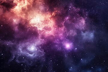 Colorful cosmos in vibrant galactic background