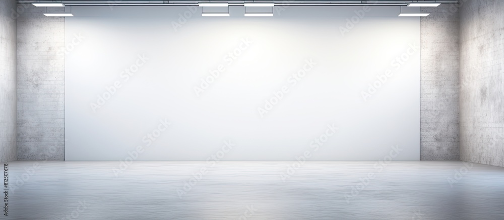 Aufkleber Studio light flashes create a white and bright shape on the wall leaving enough space for an image. Creative banner. Copyspace image