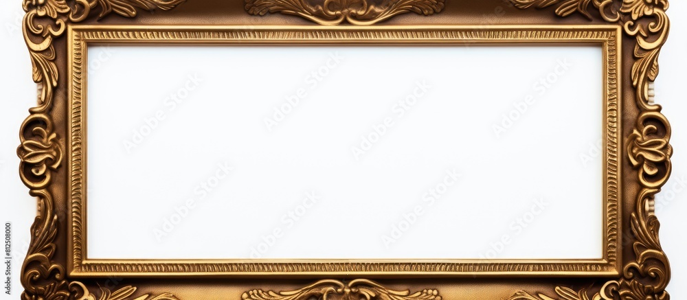 Aufkleber a stunning vintage mock up featuring an old antique golden frame set against a white isolated backgr