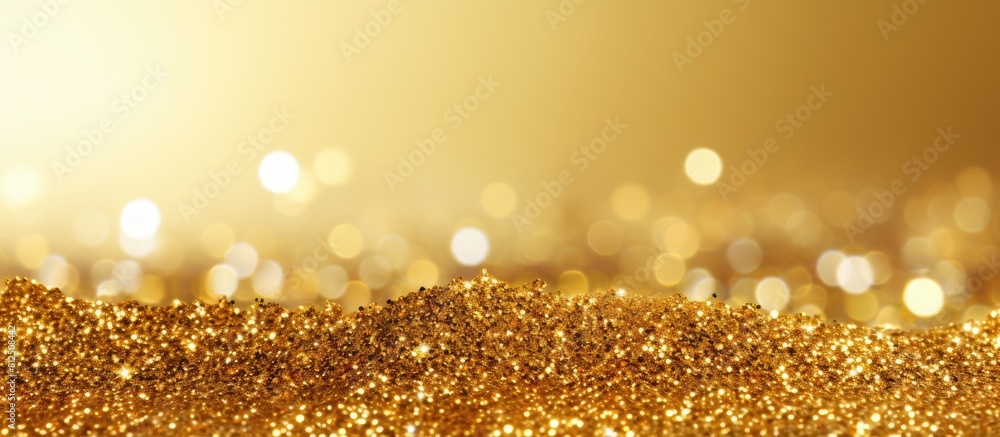 Poster A stunning yellow gold glitter is shown in this isolated copy space image perfect for adding a decorative touch to any project